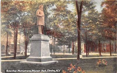 Beecher Monument Elmira, New York Postcard