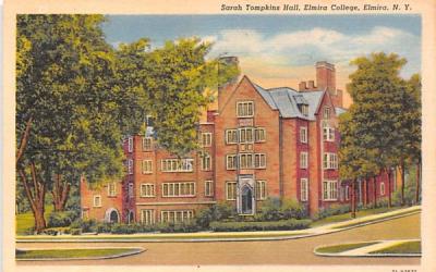 Sarah Tompkins Hall Elmira, New York Postcard