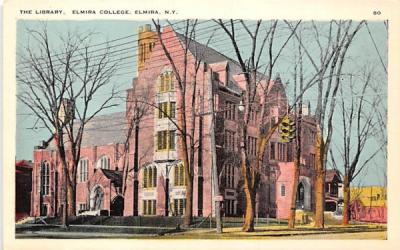 The Library Elmira, New York Postcard