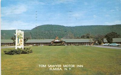 Tom Sawyer Motor Inn Elmira, New York Postcard