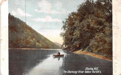 Chemung River Below Rorick's Elmira, New York Postcard