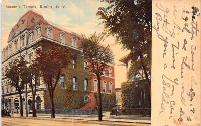 Masonic Temple Elmira, New York Postcard
