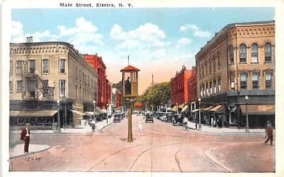 Main Street Elmira, New York Postcard