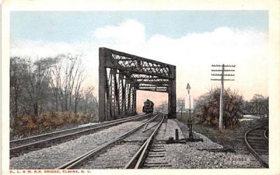 D L & W RR Bridge Elmira, New York Postcard