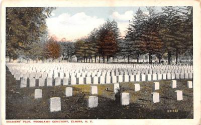 Soldiers' Plot Elmira, New York Postcard