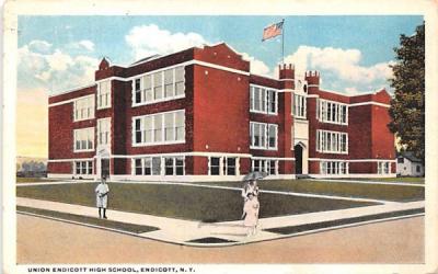 Union Endicott High School New York Postcard