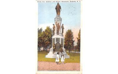 World War Soldiers' & Sailors' Monument Endicott, New York Postcard
