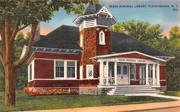 Skene Memorial Library Fleischmanns, New York Postcard