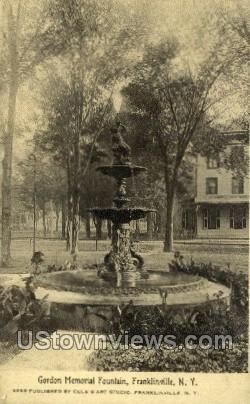 Gordon Memorial Fountain - Franklinville, New York NY Postcard