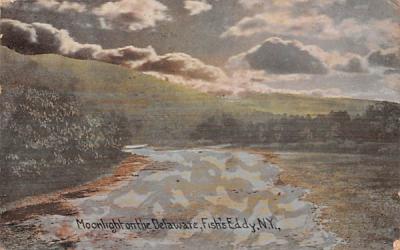 Moonlight on the Delaware River Fishs Eddy, New York Postcard