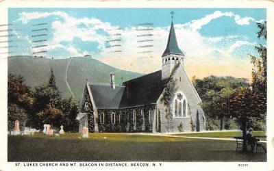 St Luke's Church & Mt Beacon Fishkill, New York Postcard