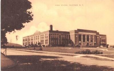 High School Falconer, New York Postcard