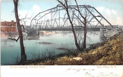 Bridge Crossing Mohawk River Fort Plain, New York Postcard
