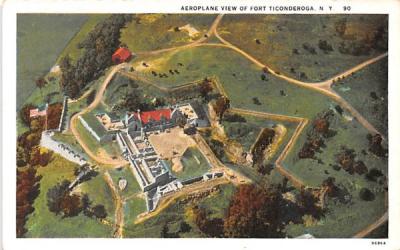 Aeroplane View Fort Ticonderoga, New York Postcard