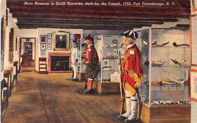 Main Museum in South Barracks Fort Ticonderoga, New York Postcard