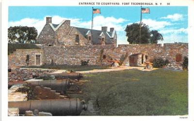 Courtyard Fort Ticonderoga, New York Postcard