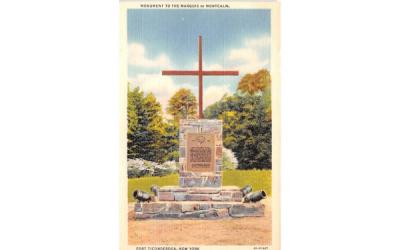 Monument to the Marquis de Montcalm Fort Ticonderoga, New York Postcard