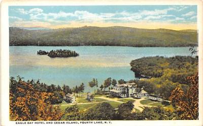 Eagle Bay Hotel & Cedar Island Fourth Lake, New York Postcard