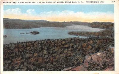 From Rocky Mt Fulton Chain of Lakes Fourth Lake, New York Postcard