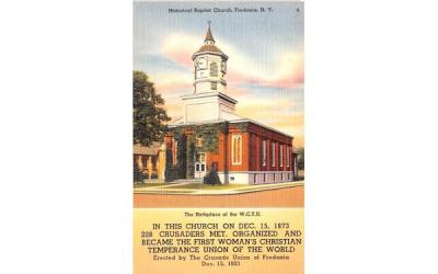 Historical Baptist Church Fredonia, New York Postcard