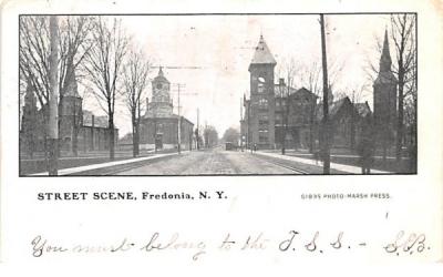 Street Scene Fredonia, New York Postcard