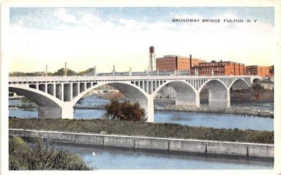 Broadway Bridge Fulton, New York Postcard