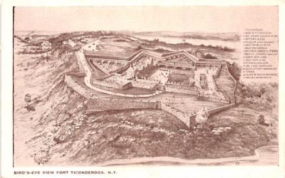 Bird's Eye View Fort Ticonderoga, New York Postcard