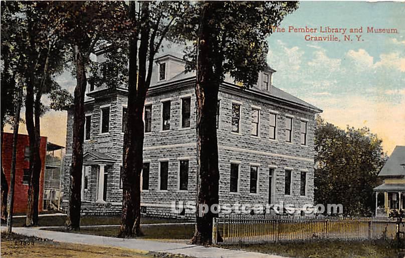 Pember Library & Museum - Granville, New York NY Postcard