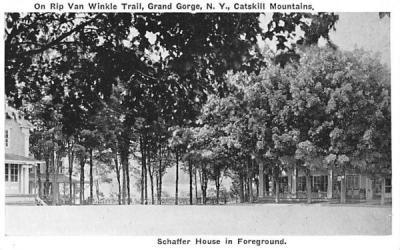 Schaffer House in Foreground Grand Gorge, New York Postcard