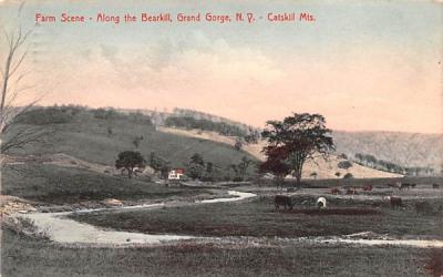 Farm Scene, Along the Bearkill Grand Gorge, New York Postcard
