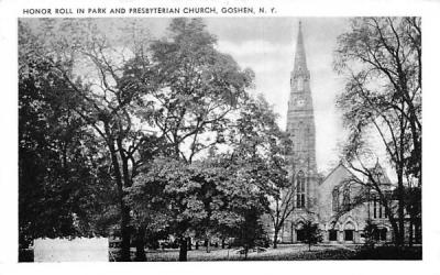 Honor Roll in Park and Presbyterian Church Goshen, New York Postcard