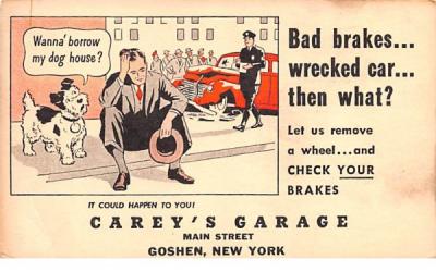 Carey's Garage Goshen, New York Postcard