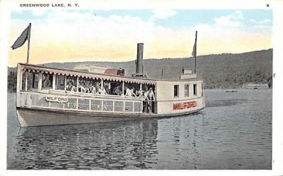 Milford Boat Greenwood Lake, New York Postcard