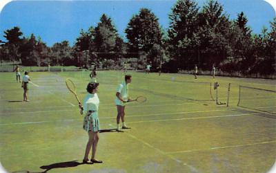 Tamarack Lodge Tennis court Greenfield Park, New York Postcard