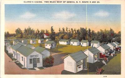 Clarke's Cabins Geneva, New York Postcard