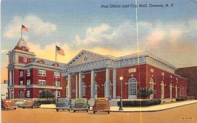 Post Office & City Hall Geneva, New York Postcard