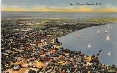 Aerial View Geneva, New York Postcard