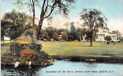 Residence on the White Springs Dairy Farm Geneva, New York Postcard