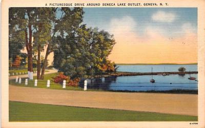 Seneca Lake Outlet Geneva, New York Postcard