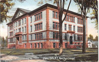 New High School Glens Falls, New York Postcard