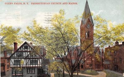 Presbyterian Church & Manse Glens Falls, New York Postcard