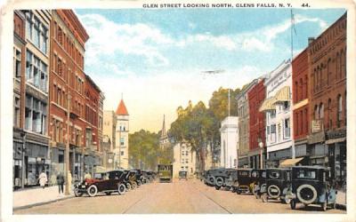 Glen Street Glens Falls, New York Postcard
