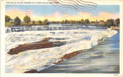 Falls in the Hudson Glens Falls, New York Postcard