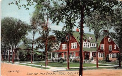 Grove Avenue Glens Falls, New York Postcard