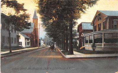Spring Street & Episcopal Church Gloversville, New York Postcard