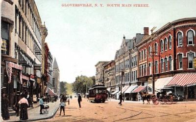 South Main Street Gloversville, New York Postcard