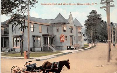 Concordia Hall Gloversville, New York Postcard