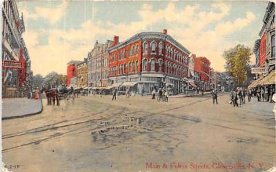 Main & Fulton Streets Gloversville, New York Postcard