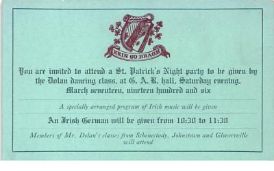St Patrick's Night Party Gloversville, New York Postcard