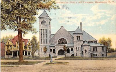 Presbyterian Church & Parsonage Gouverneur, New York Postcard